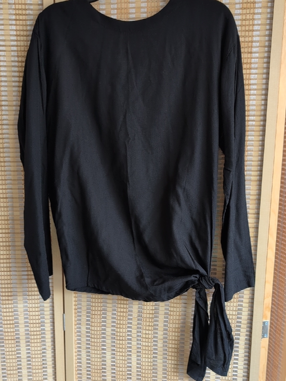 Pier 1 Black Long-Sleeve Side Tie Top